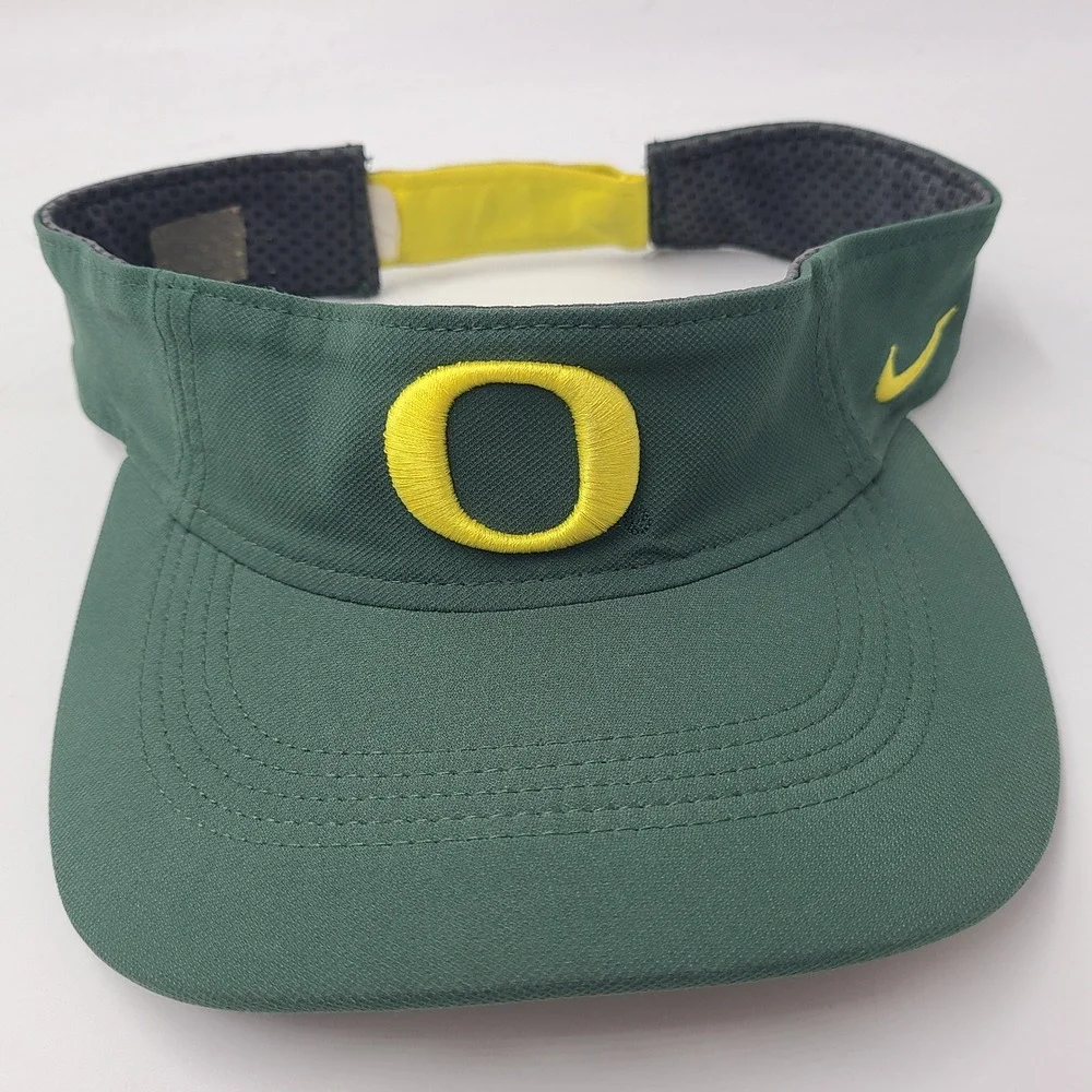 Oregon Ducks Visor Hat Adjustable Nike Green Yellow NCAA Logo Dri-Fit Golf Men